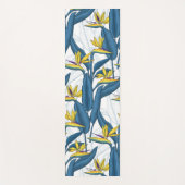 Vogel van paradijse bloemen op wit yogamat (Voorkant)