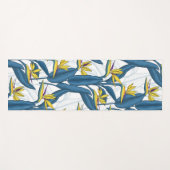 Vogel van paradijse bloemen op wit yogamat (Voorkant (horizontaal))