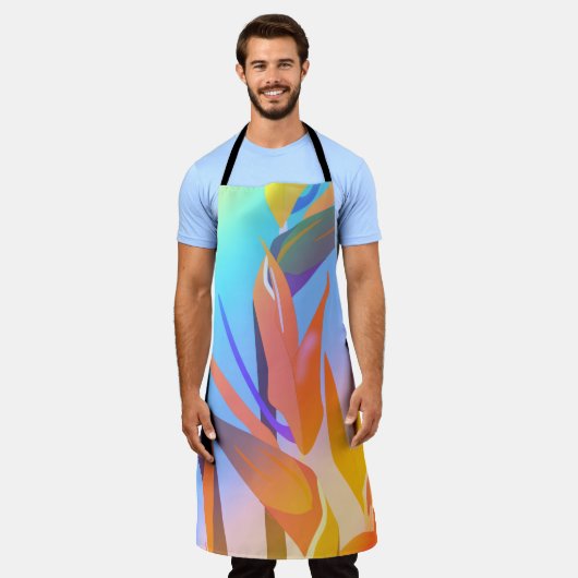 Vogel van Paradise Allover Print Schort (Gedragen)