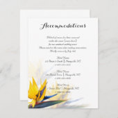 Vogel van paradise Flowers Accommodations Insert Informatiekaartje (Voorkant / Achterkant)