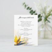 Vogel van paradise Flowers Accommodations Insert Informatiekaartje (Staand voorkant)
