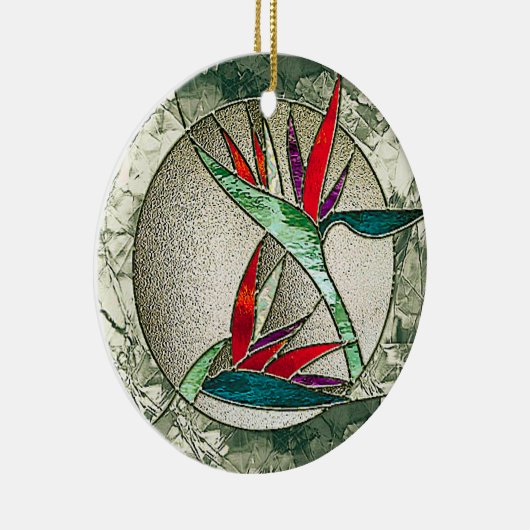 Vogel van Paradise Glass Art Ornament (Rechts)