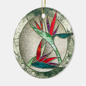 Vogel van Paradise Glass Art Ornament (Links)