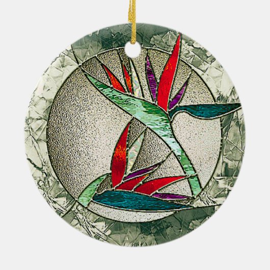 Vogel van Paradise Glass Art Ornament (Achterkant)