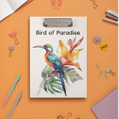 Vogel van Paradise, kleurrijke spookvogel'n bloem Klembord