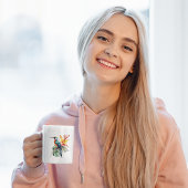 Vogel van Paradise, kleurrijke spookvogel'n bloem Koffiemok