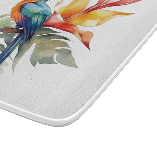 Vogel van Paradise, kleurrijke spookvogel'n bloem Snijplank (Hoek)