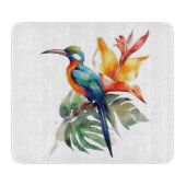 Vogel van Paradise, kleurrijke spookvogel'n bloem Snijplank (Voorkant)