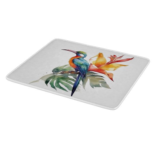 Vogel van Paradise, kleurrijke spookvogel'n bloem Snijplank (Hoek)