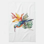 Vogel van Paradise, kleurrijke spookvogel'n bloem Theedoek (Verticaal)