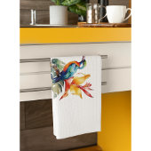 Vogel van Paradise, kleurrijke spookvogel'n bloem Theedoek