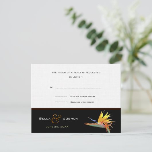 Vogel van Paradise RSVP Kaartje (Staand voorkant)