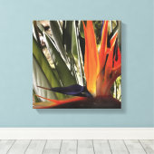 Vogel van Paradise Strelitzia Reginae AcrylPainti Canvas Afdruk (Insitu (Houten vloer))