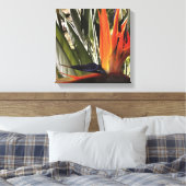 Vogel van Paradise Strelitzia Reginae AcrylPainti Canvas Afdruk (Insitu (Slaapkamer))