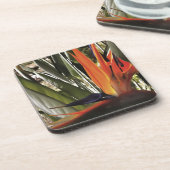 Vogel van Paradise Strelitzia Reginae AcrylPainti Drankjes Onderzetter (Linkerzijde)