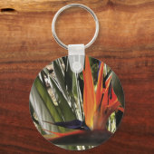 Vogel van Paradise Strelitzia Reginae AcrylPainti Sleutelhanger (Voorkant)