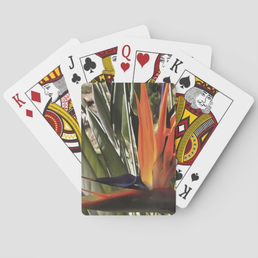 Vogel van Paradise Strelitzia Reginae AcrylPainti Speelkaarten (Achterkant)