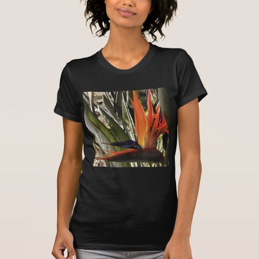 Vogel van Paradise Strelitzia Reginae AcrylPainti T-shirt (Voorkant)