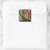 Vogel van Paradise Strelitzia Reginae AcrylPainti Vierkante Sticker (Tas)