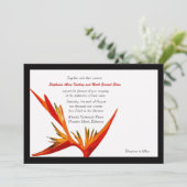 Vogel van Paradise White/Black Lijst Invitation Kaart (Staand voorkant)