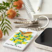 Vogel van South Carolina Wren Jessamine Sleutelhanger (Voorkant Rechts)