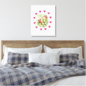 vogel van Valentijnse afdruk met verrekend canvas (Insitu (Slaapkamer))