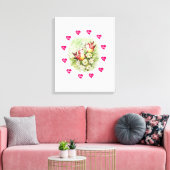  vogel van Valentijnse afdruk met verrekend canvas (Insitu (Woonkamer))