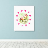  vogel van Valentijnse afdruk met verrekend canvas (Insitu (Houten vloer))
