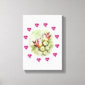 vogel van Valentijnse afdruk met verrekend canvas (Voorkant)