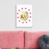 vogel van Valentijnse afdruk met verrekend canvas (Insitu (Woonkamer))