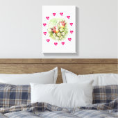 vogel van Valentijnse afdruk met verrekend canvas (Insitu (Slaapkamer))