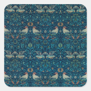 Vogel van William Morris, Vintage Tuin Textielkuns Vierkante Sticker