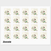 Vogel Verjaardag Neem Thuis Vogelzaad Vierkante Sticker (Vel)