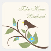 Vogel Verjaardag Neem Thuis Vogelzaad Vierkante Sticker (Voorkant)