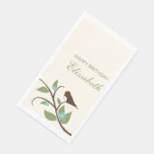 Vogel Verjaardag Servet (Hoek)