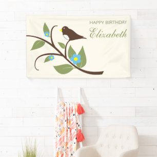 Vogel Verjaardag Spandoek