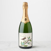 Vogel Verjaardag Sparkling Wijnetiket (Voorkant)