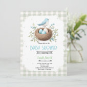 Vogel verjaardagsfeest uitnodiging (Staand voorkant)