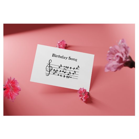 Vogel verjaardagslied, aanpasbaar briefkaart
