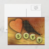 Vogel verliefd briefkaart (Voorkant / Achterkant)