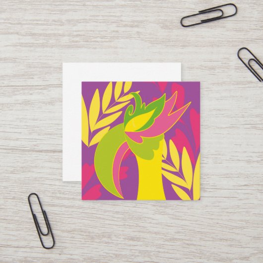 vogel vierkante visitekaartje (Voorkant / Achterkant in situ)