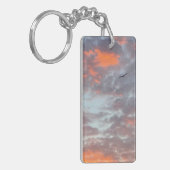 Vogel Vliegend Roze Wolken Lucht Foto Sleutelhanger (Voorkant Links)
