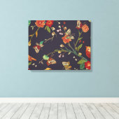  Vogel, Vlinder, Borduurwerk Waterverf. Canvas Afdruk (Insitu (Houten vloer))