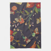  Vogel, Vlinder, Borduurwerk Waterverf. Theedoek (Verticaal)