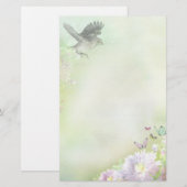 Vogel, vlinders, bloemen briefpapier (Voorkant / Achterkant)