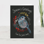 Vogel Volkskunst Kerstkaart Seizoensgroeten Kaart (Voorkant)