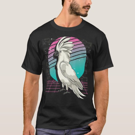 Vogel Watcher Parrot Dier Retro 80s Vaporwave CoC T-shirt (Voorkant)