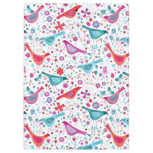 Vogel Waterverf Floral Boho Klembord (Achterkant)