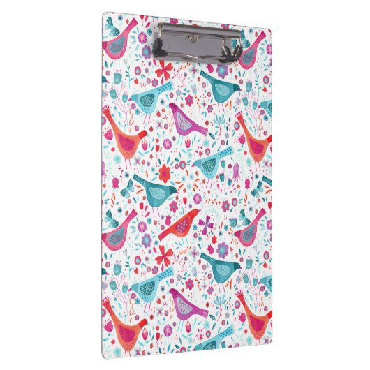 Vogel Waterverf Floral Boho Klembord (Rechts)