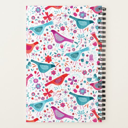 Vogel Waterverf Floral Boho Notitieboek (Achterkant)